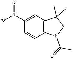 Ethanone, 1-(2,3-dihydro-3,3-dimethyl-5-nitro-1H-indol-1-yl)- 结构式