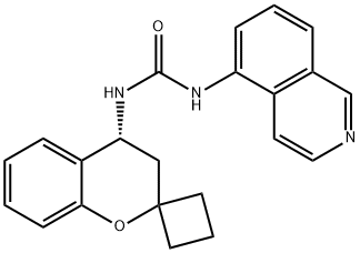 Urea, N-[(4R)-3,4-dihydrospiro[2H-1-benzopyran-2,1'-cyclobutan]-4-yl]-N'-5-isoquinolinyl- 结构式