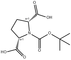 1,2,5-Pyrrolidinetricarboxylic acid, 1-(1,1-dimethylethyl) ester, (2R,5S)-rel- 结构式
