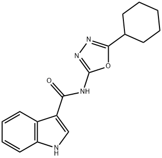 1H-Indole-3-carboxamide, N-(5-cyclohexyl-1,3,4-oxadiazol-2-yl)- 结构式