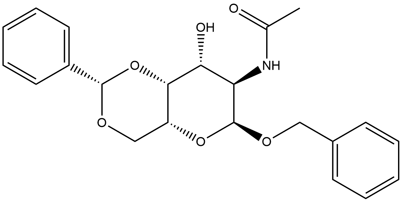 α-D-Galactopyranoside, phenylmethyl 2-(acetylamino)-2-deoxy-4,6-O-[(S)-phenylmethylene]- 结构式