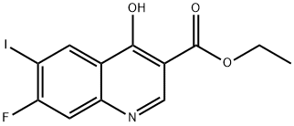 Ethyl 7-fluoro-4-hydroxy-6-iodoquinoline-3-carboxylate 结构式