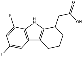 1H-Carbazole-1-acetic acid, 6,8-difluoro-2,3,4,9-tetrahydro- 结构式