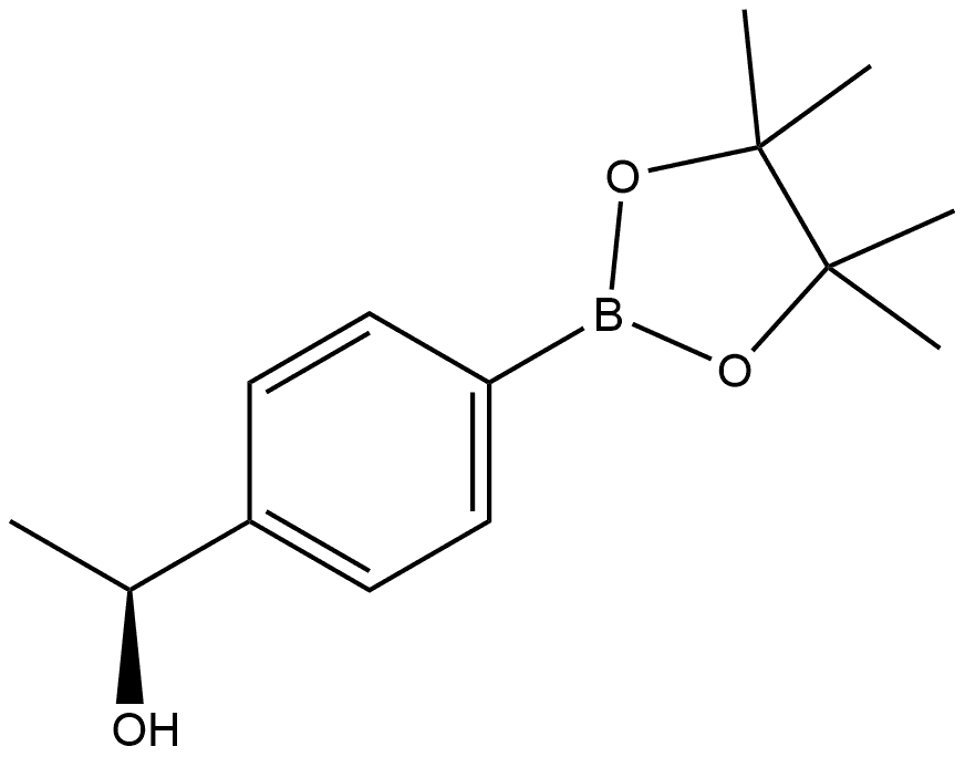 (S)-1-(4-(4,4,5,5-四甲基-1,3,2-二氧杂硼烷-2-基)苯基)乙烷-1-醇 结构式