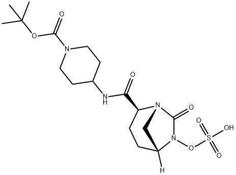 1-PIPERIDINECARBOXYLIC ACID, 4-[[[(1R,2S,5R)-7-OXO-6-(SULFOOXY)-1,6-DIAZABICYCLO[3.2.1]OCT-2-YL]CARB 结构式