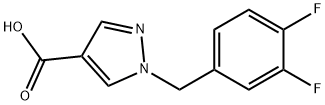 1H-Pyrazole-4-carboxylic acid, 1-[(3,4-difluorophenyl)methyl]- 结构式