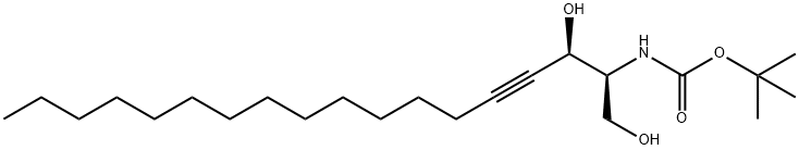 Carbamic acid, N-[(1S,2R)-2-hydroxy-1-(hydroxymethyl)-3-heptadecyn-1-yl]-, 1,1-dimethylethyl ester 结构式