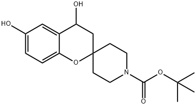 Spiro[2H-1-benzopyran-2,4'-piperidine]-1'-carboxylic acid, 3,4-dihydro-4,6-dihydroxy-, 1,1-dimethylethyl ester 结构式