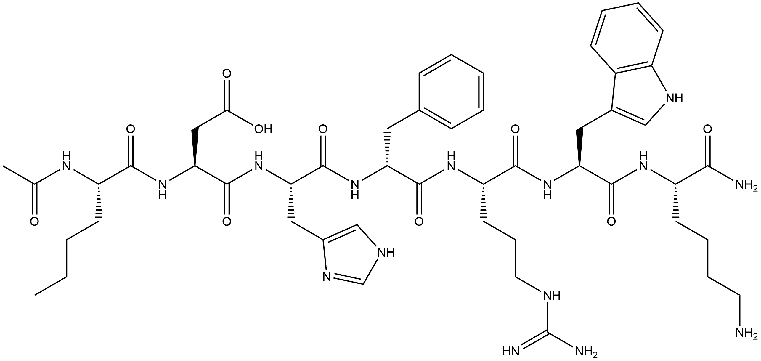 L-Lysinamide, N-acetyl-L-norleucyl-L-α-aspartyl-L-histidyl-D-phenylalanyl-L-arginyl-L-tryptophyl- 结构式