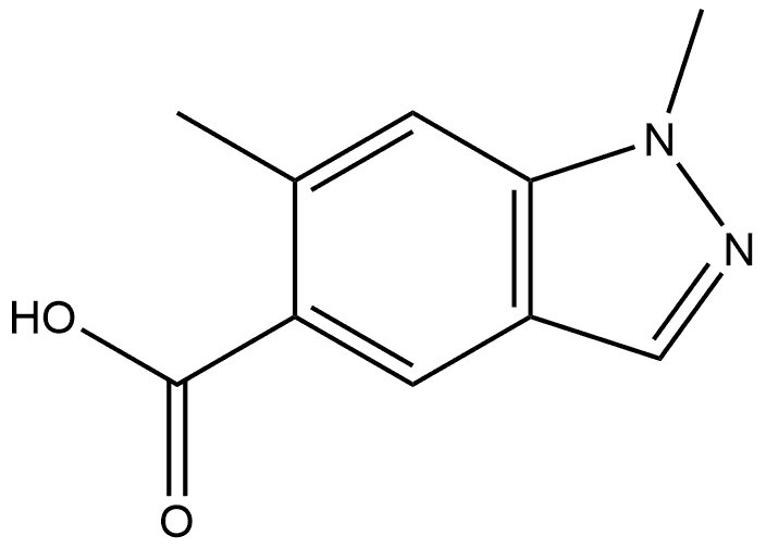 1,6-二甲基-1H-吲唑-5-羧酸 结构式