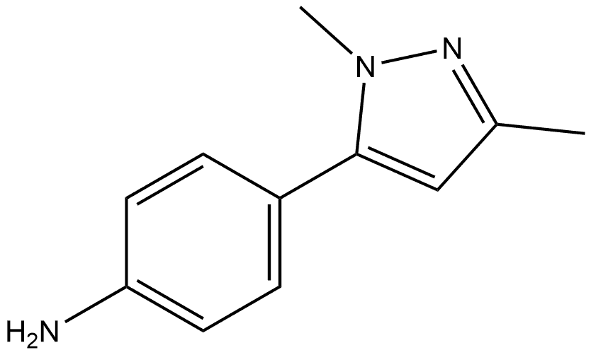 4-(1,3-Dimethyl-1H-pyrazol-5-yl)benzenamine 结构式