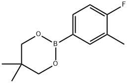 2-(4-氟-3-甲基苯基)-5,5-二甲基-1,3,2-二氧杂环芳烃 结构式