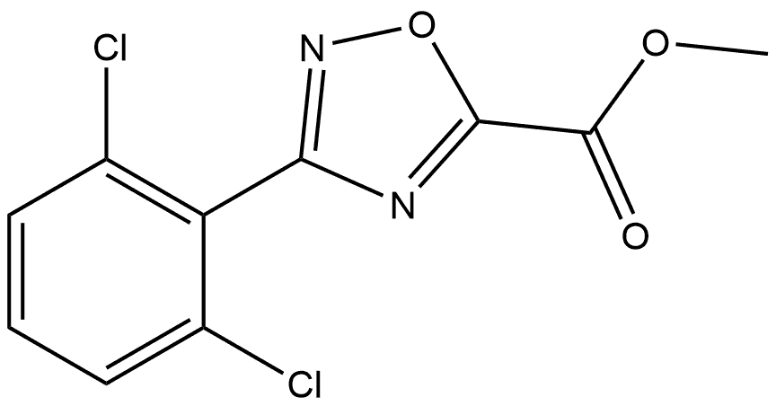 3-(2,6-二氯苯基)-1,2,4-噁二唑-5-甲酸甲酯 结构式