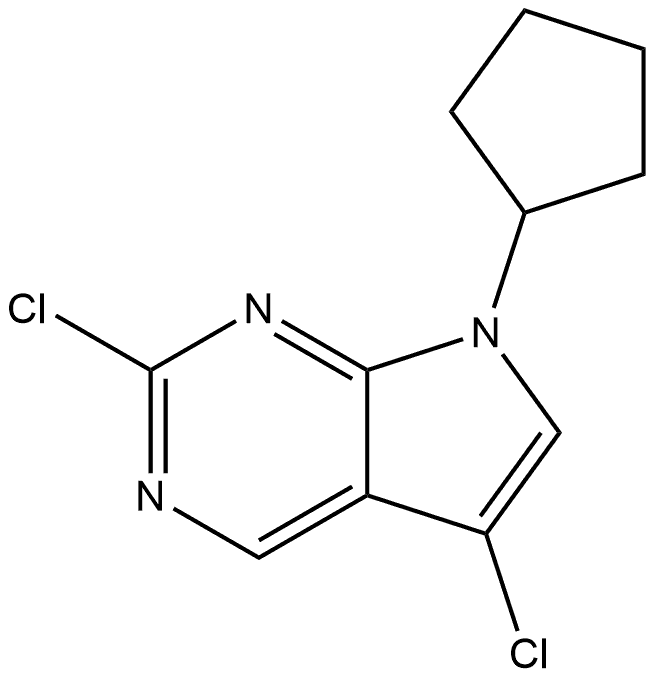 2,5-dichloro-7-cyclopentyl-7H-pyrrolo[2,3-d]pyrimidine 结构式