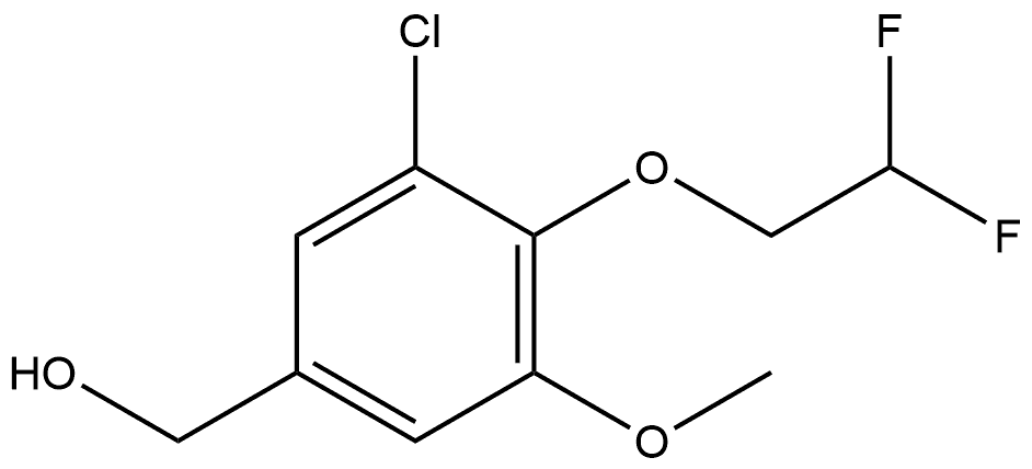 3-Chloro-4-(2,2-difluoroethoxy)-5-methoxybenzenemethanol 结构式