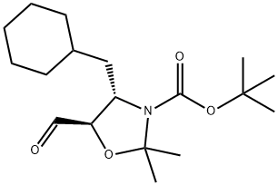 1,1-Dimethylethyl (4S,5R)-4-(cyclohexylmethyl)-5-formyl-2,2-dimethyl-3-oxazolidinecarboxylate 结构式