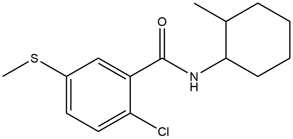 2-Chloro-N-(2-methylcyclohexyl)-5-(methylthio)benzamide 结构式