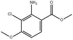 2-氨基-3-氯-4-甲氧基苯甲酸甲酯 结构式