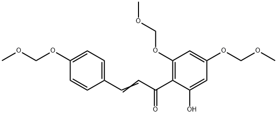 2-Propen-1-one, 1-[2-hydroxy-4,6-bis(methoxymethoxy)phenyl]-3-[4-(methoxymethoxy)phenyl]- 结构式