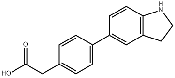 2-(4-(Indolin-5-yl)phenyl)acetic acid 结构式