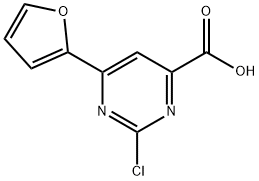 4-Pyrimidinecarboxylic acid, 2-chloro-6-(2-furanyl)- 结构式