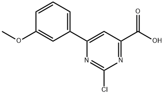 4-Pyrimidinecarboxylic acid, 2-chloro-6-(3-methoxyphenyl)- 结构式