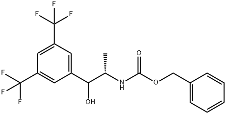 (S)-2-(3,5-BIS-TRIFLUOROMETHYL-PHENYL)-2-HYDROXY-1-METHYL-ETHYL]-CARBAMIC ACID BENZYL ESTER 结构式