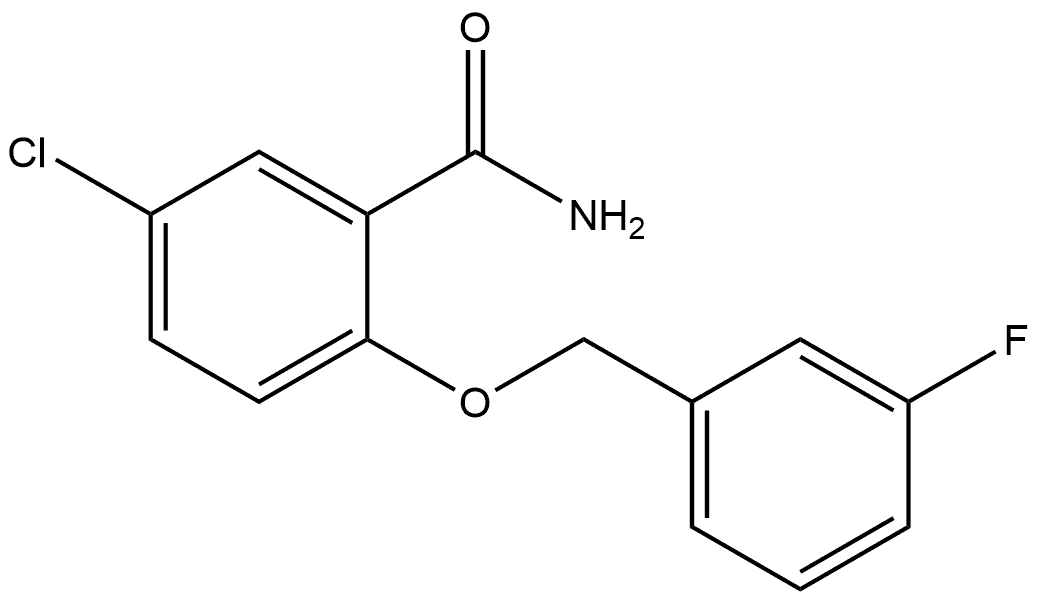 5-Chloro-2-[(3-fluorophenyl)methoxy]benzamide 结构式