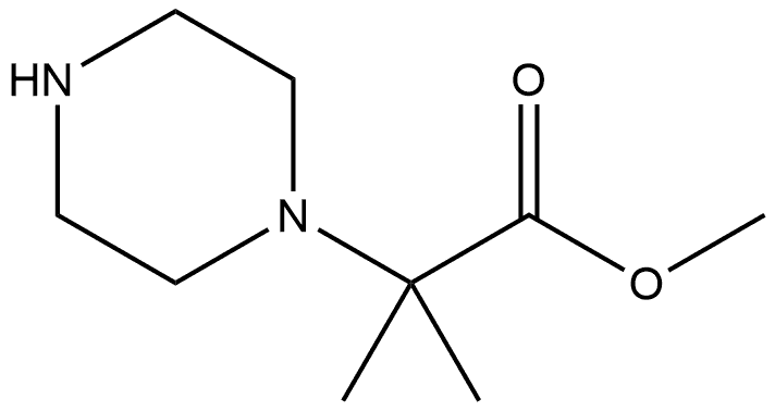 2-甲基-2-(哌嗪-1-基)丙酸甲酯 结构式