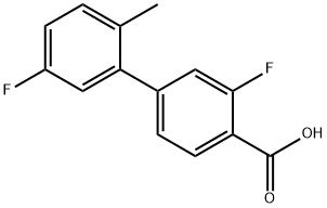 2-Fluoro-4-(5-fluoro-2-methylphenyl)benzoic acid 结构式