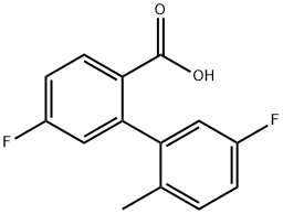 4-Fluoro-2-(5-fluoro-2-methylphenyl)benzoic acid 结构式