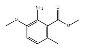 2-氨基-3-甲氧基-6-甲基苯甲酸甲酯 结构式