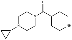 1-cyclopropyl-4-(piperidine-4-carbonyl)piperazine 结构式