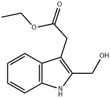 1H-Indole-3-acetic acid, 2-(hydroxymethyl)-, ethyl ester 结构式