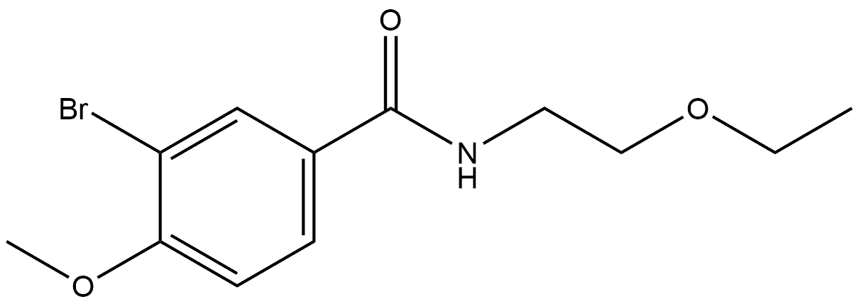 3-Bromo-N-(2-ethoxyethyl)-4-methoxybenzamide 结构式