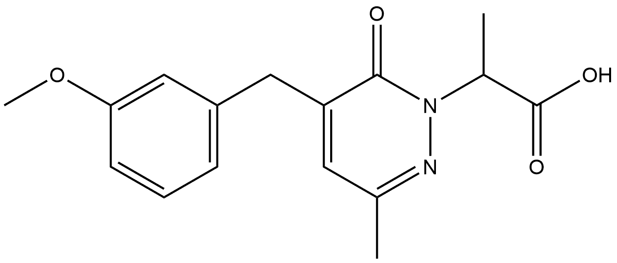 1(6H)-Pyridazineacetic acid, 5-[(3-methoxyphenyl)methyl]-α,3-dimethyl-6-oxo- 结构式