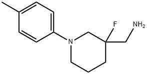 3-Piperidinemethanamine, 3-fluoro-1-(4-methylphenyl)- 结构式