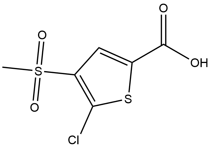 5-氯-4-(甲磺酰基)噻吩-2-羧酸 结构式