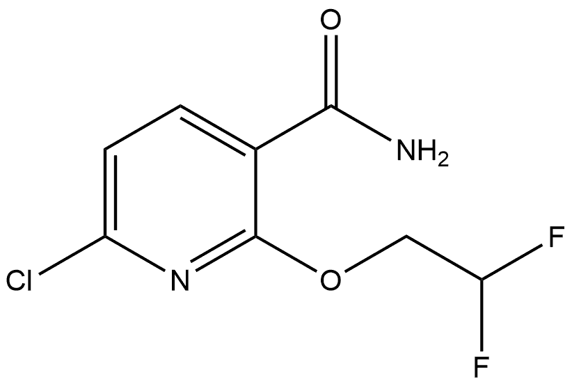 6-Chloro-2-(2,2-difluoroethoxy)-3-pyridinecarboxamide 结构式