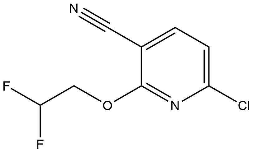 6-Chloro-2-(2,2-difluoroethoxy)-3-pyridinecarbonitrile 结构式