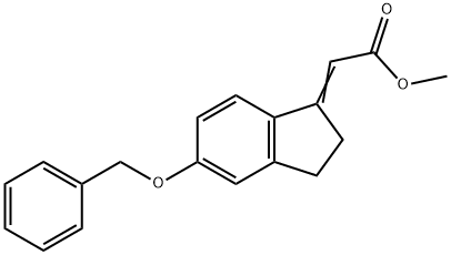 Acetic acid, 2-[2,3-dihydro-5-(phenylmethoxy)-1H-inden-1-ylidene]-, methyl ester 结构式