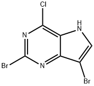 5H-Pyrrolo[3,2-d]pyrimidine, 2,7-dibromo-4-chloro- 结构式