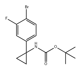 (1-(4-溴-3-氟苯基)环丙基)氨基甲酸叔丁酯 结构式