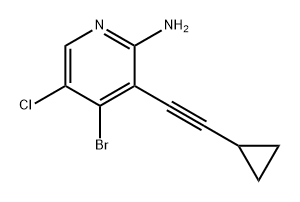 2-Pyridinamine, 4-bromo-5-chloro-3-(2-cyclopropylethynyl)- 结构式