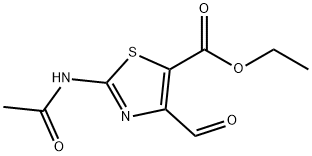 2-乙酰氨基-4-甲酰基噻唑-5-羧酸乙酯 结构式