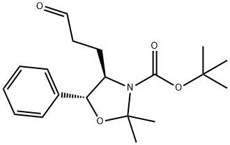 3-Oxazolidinecarboxylic acid, 2,2-dimethyl-4-(3-oxopropyl)-5-phenyl-, 1,1-dimethylethyl ester, (4R,5R)- 结构式