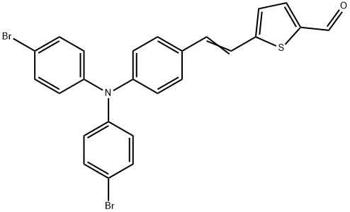 (E)-5-(4-(双(4-溴苯基)-氨基)苯乙烯基)噻吩-2-甲醛 结构式