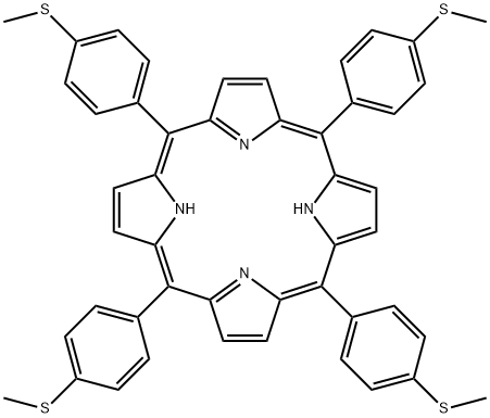 21H,23H-PORPHINE, 5,10,15,20-TETRAKIS[4-(METHYLTHIO)PHENYL]- 结构式