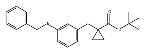 Cyclopropanecarboxylic acid, 1-[[3-[(phenylmethyl)amino]phenyl]methyl]-, 1,1-dimethylethyl ester 结构式