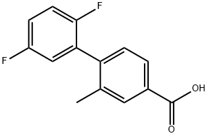 4-(2,5-Difluorophenyl)-3-methylbenzoic acid 结构式